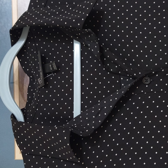 Lane Bryant Black and White Polka Dot Blouse Quiet Luxury Glam Plus Size Office - Picture 7 of 15